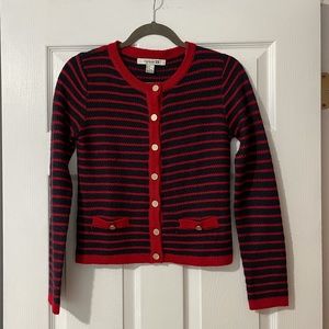 Red and Navy striped sweater